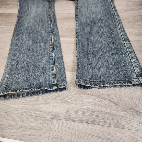 Vintage Hint H Jeans Y2k Blue Denim Size 28 Flare Embelishment Flap Pockets - Picture 6 of 9